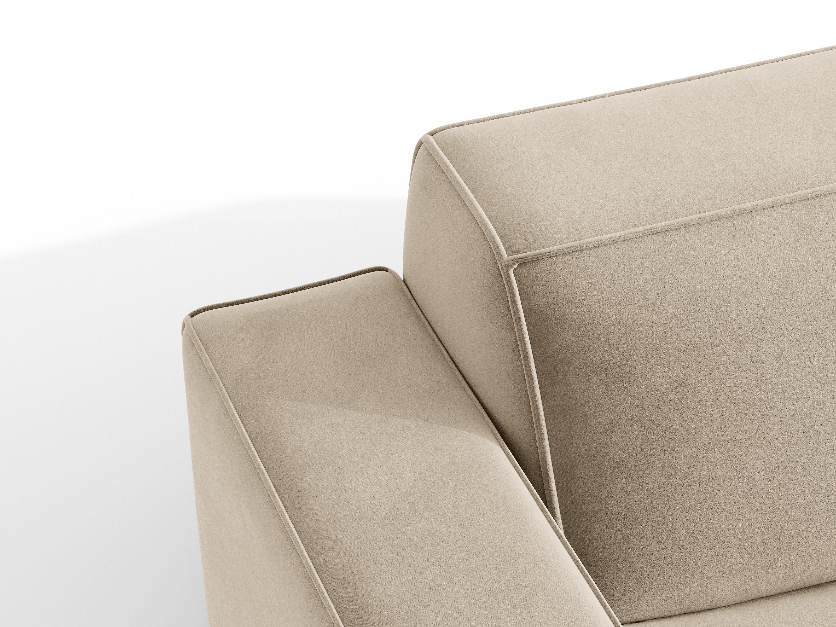 Micadoni Sessel ohne Armlehnen Jodie 1-Sitzer Samt Venus Beige