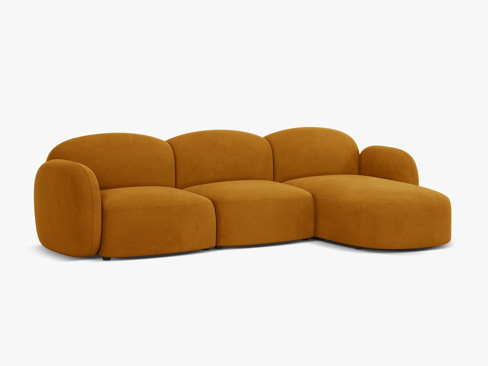 Micadoni Ecksofa Blair 4-Sitzer Rechts Samt Casino Gelb
