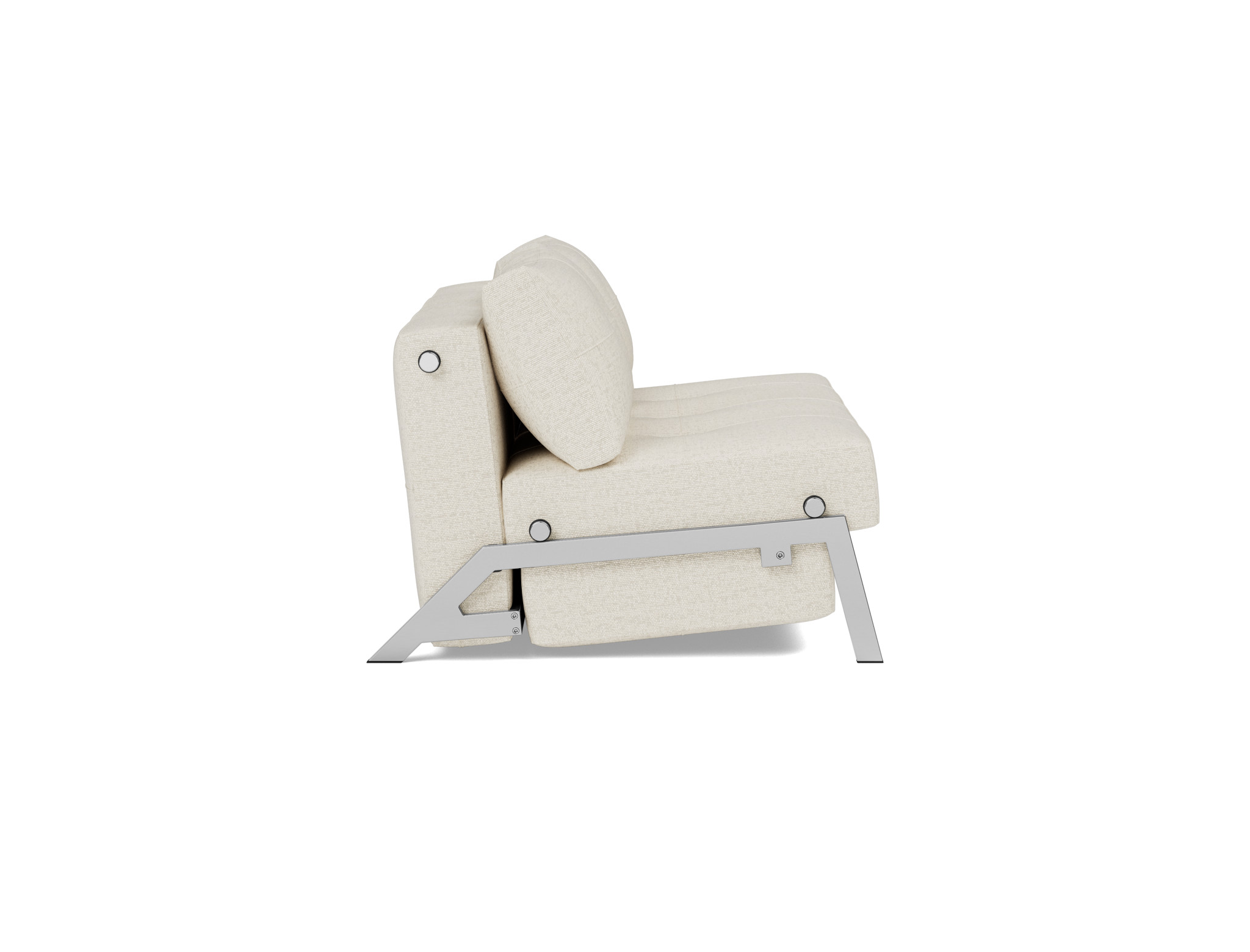 Schlafsofa Cubed 140 Boucle Skandi 531-Off-White Beine Chrom