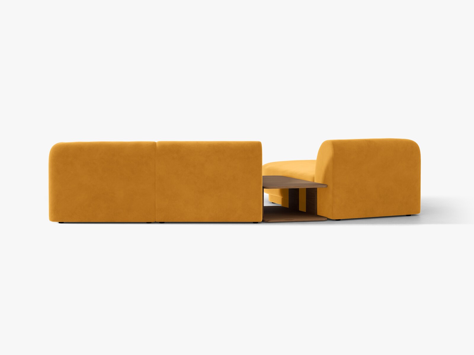 Micadoni Modulares Sofa Miley mit Recamiere 3-Sitzer Links Samt Venus Gelb