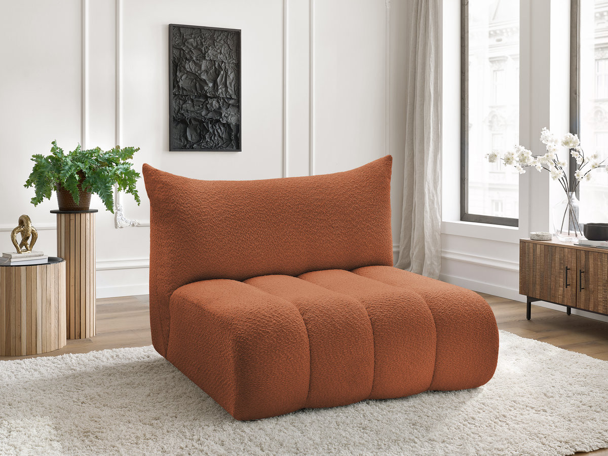Bobochic Azra Sofamodul 2-Sitzer 120 × 112 cm Bouclé-Stoff Orange