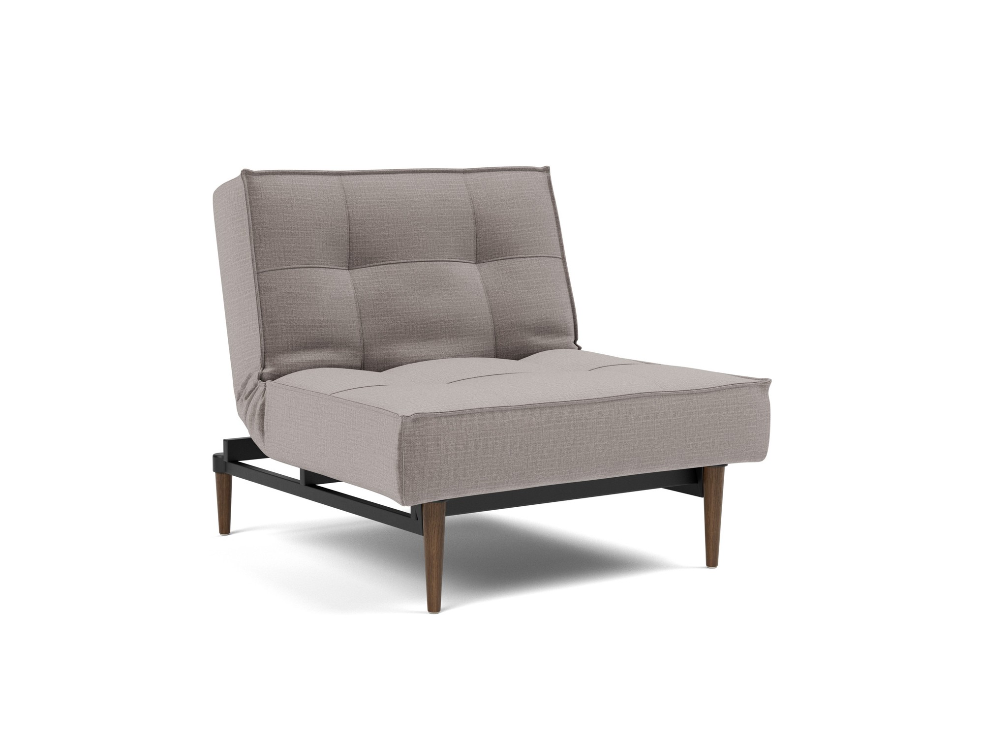 Sessel Splitback Chenille Esina 418-Truffle Beine Styletto Eiche dunkel