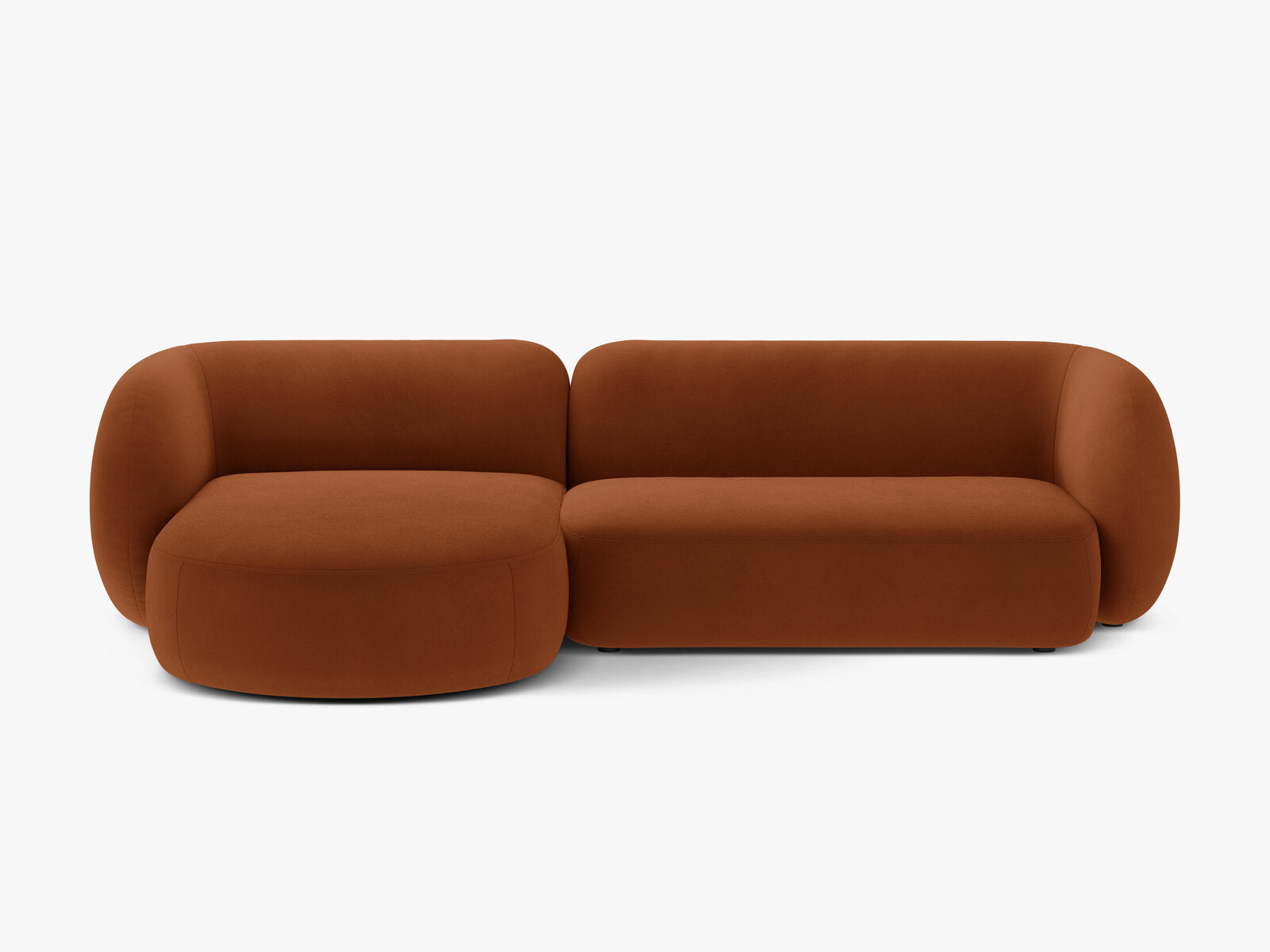 Micadoni Ecksofa Kate 3-Sitzer Links Samt Terrakotta