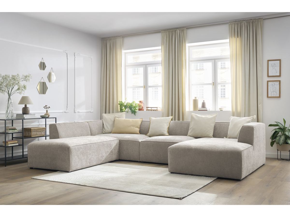 Bobochic Megeve Wohnlandschaft Strukturstoff Beige Ecke rechts