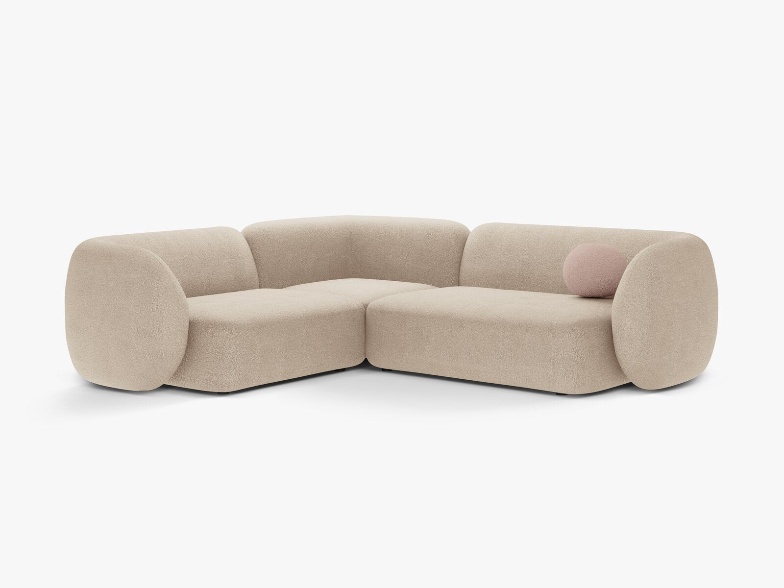 Micadoni Ecksofa Kate 4-Sitzer Links Boucle Beige