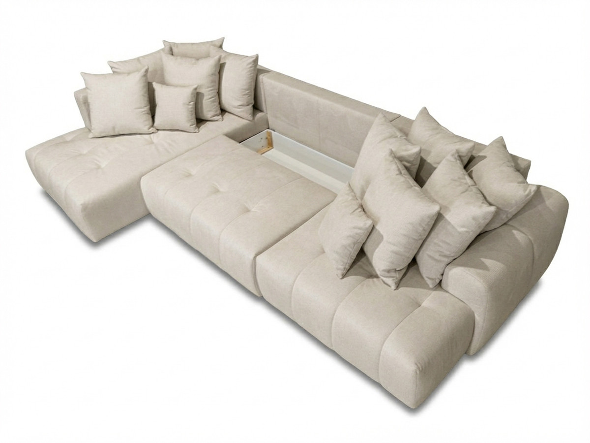 Bobochic Roxelane Wohnlandschaft Melange-Stoff Beige Ecke rechts