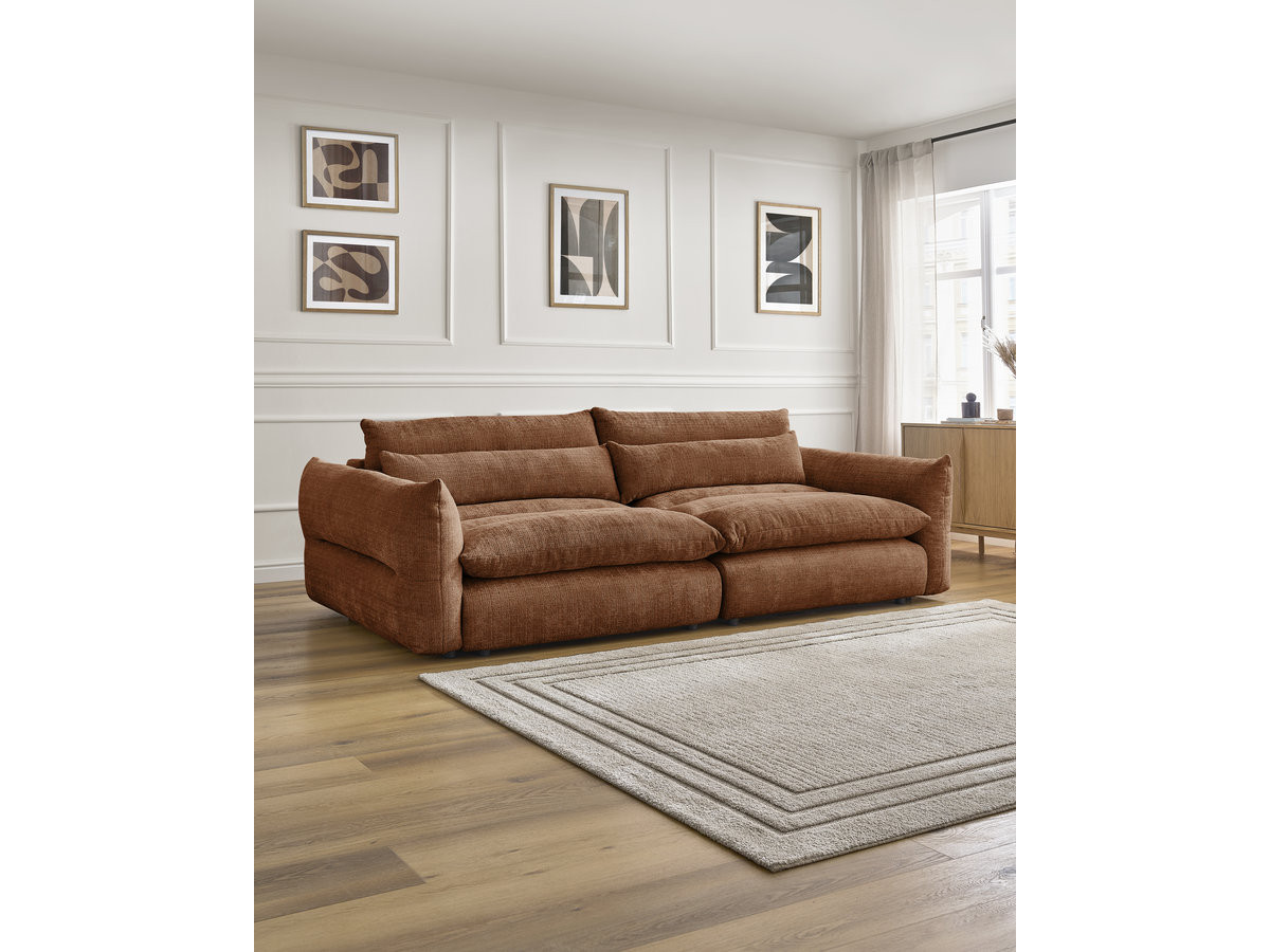 Bobochic Neil Sofa 3-Sitzer Strukturstoff Orange