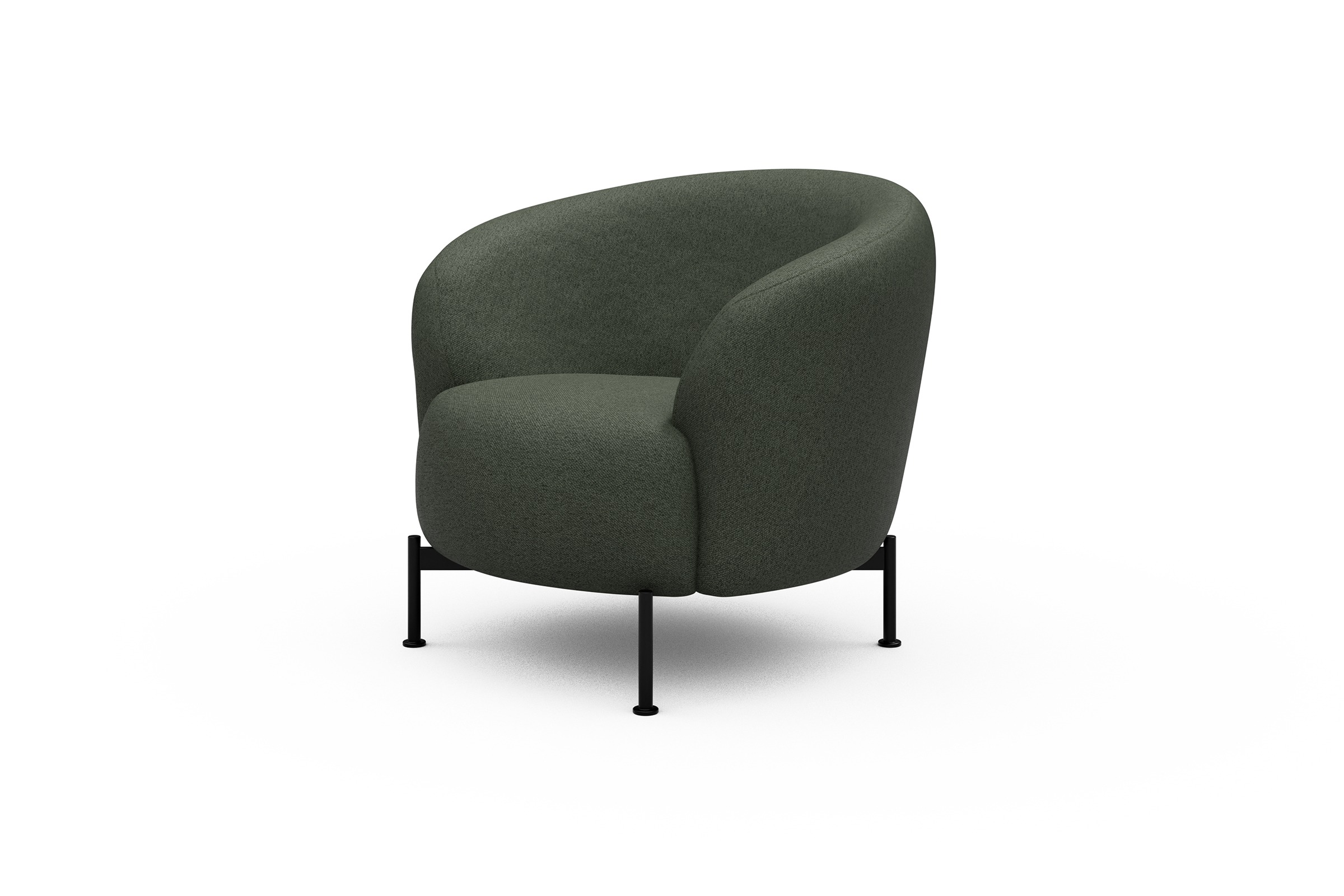 Sessel Ronda X-Metallgestell Schwarz Denari-Forest-Green