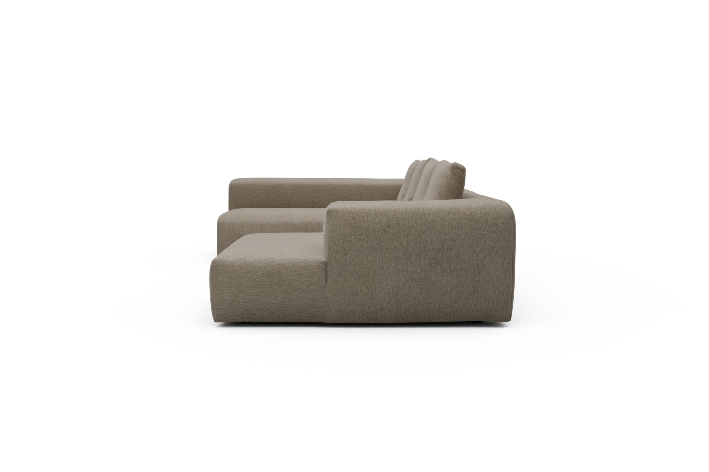 Wohnlandschaft Fred Chaiselongue rechts mit 2-Sitzer und lange Armlehne links Smooth-Belge