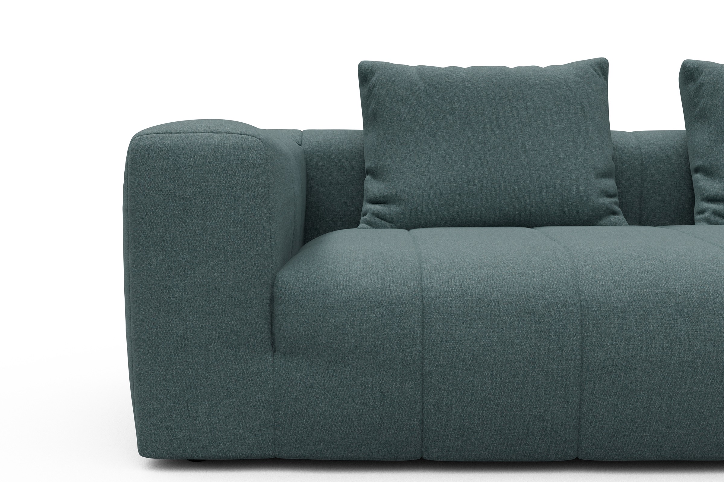 Ecksofa Hugo 2,5-Sitzer Armlehne links mit Chaiselongue Satya-Niagara