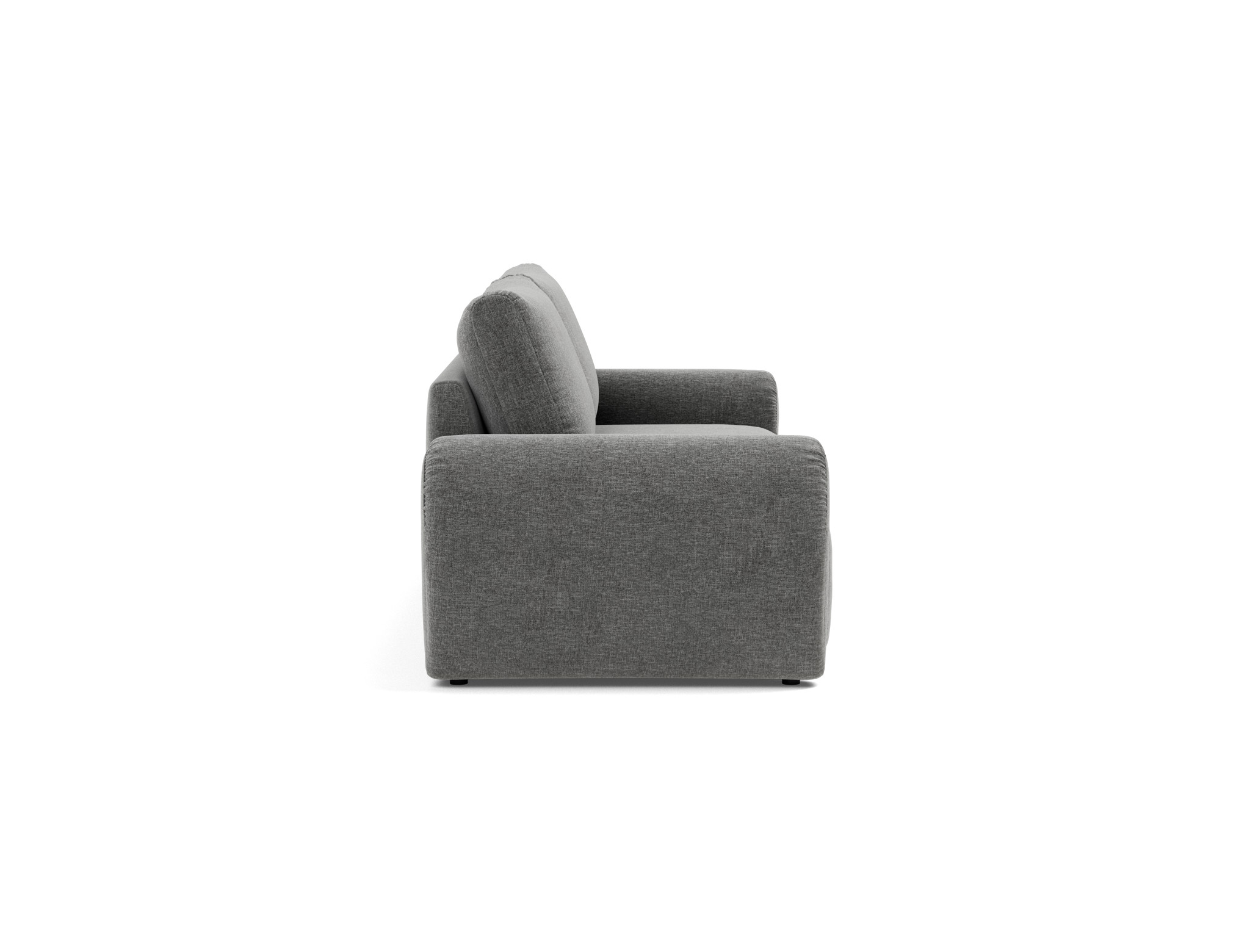 Schlafsofa Norum mit Curve-Armlehnen Strukturierter Stoff Twist 563-Charcoal