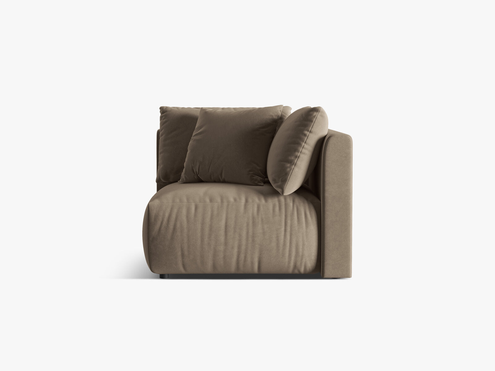 Micadoni Eckmodul Chris 1-Sitzer Samt Hellbraun