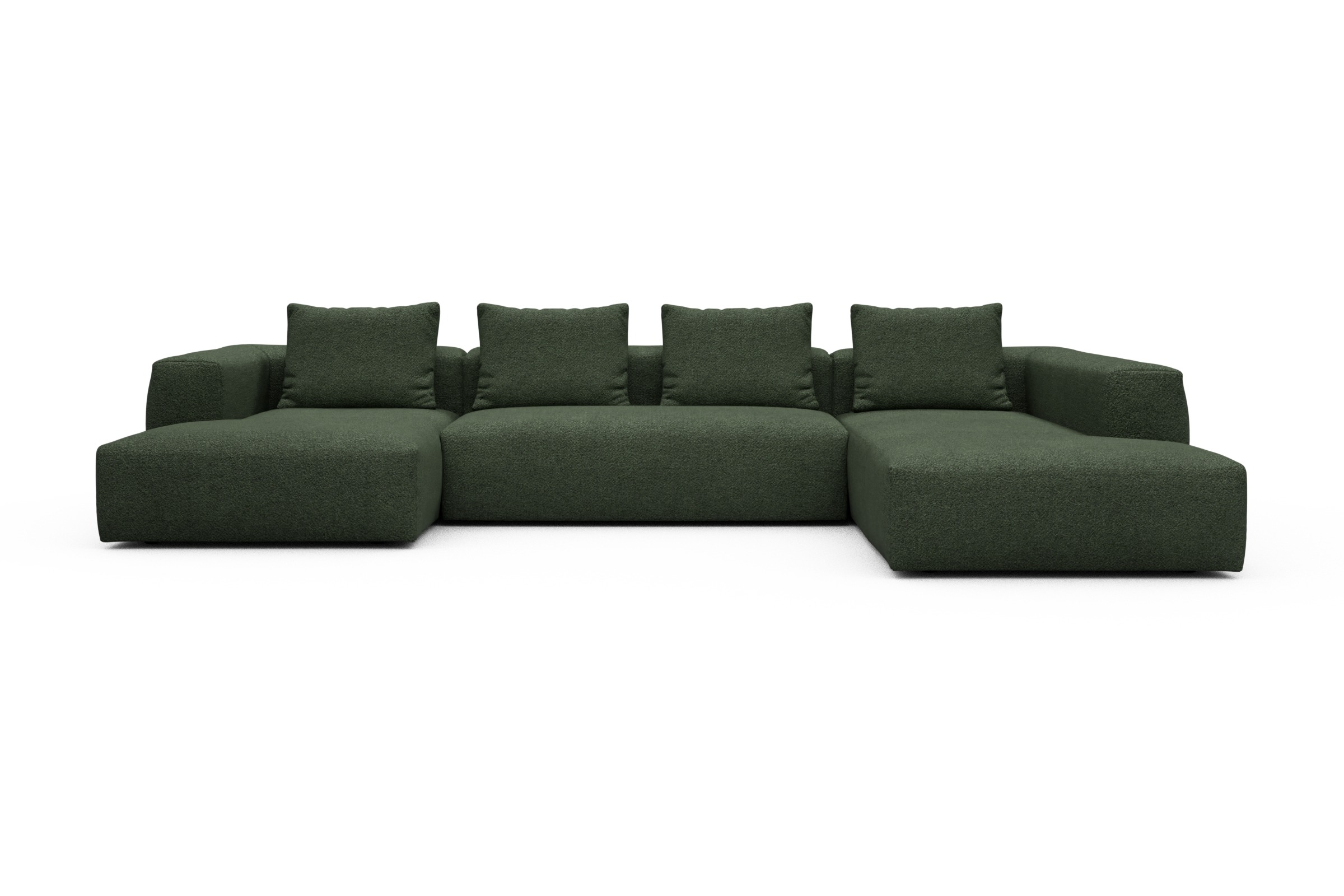 Skandi Home Wohnlandschaft Fred Relax-Ecke rechts mit 2-Sitzer und Chaiselongue links Vanora-Deep-Green moebelfaktor