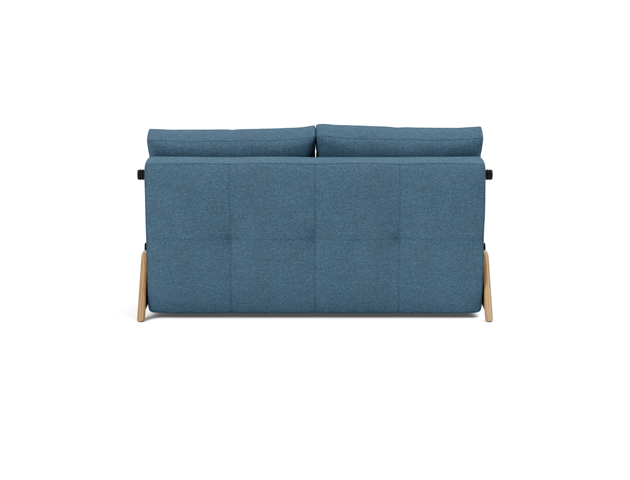 Schlafsofa Cubed 140 Strukturierter Stoff Weda 302-Weda-Blue Beine Eiche