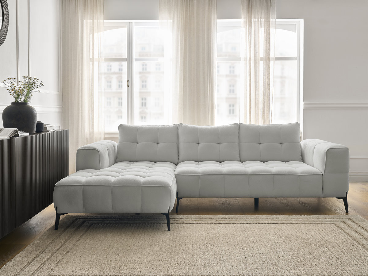 Bobochic Anis Ecksofa Strukturstoff Hellgrau Ecke links