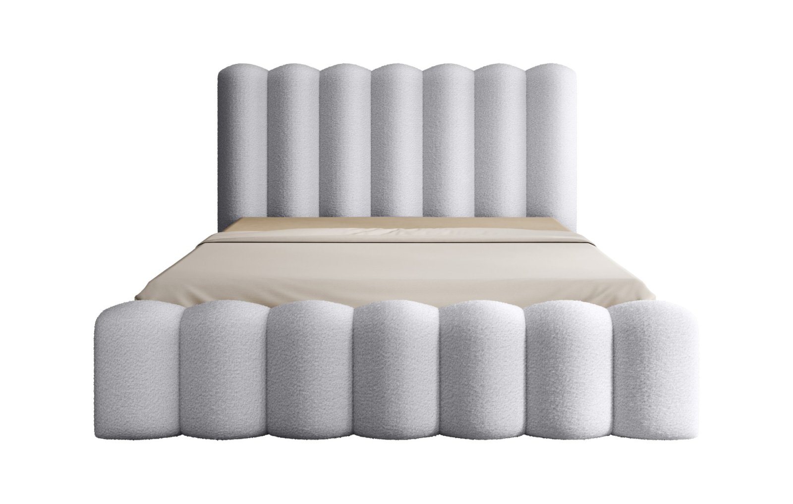 Polsterbett Laro Boucle 140x200 mit Holzrahmen Euphoria 17 Dove