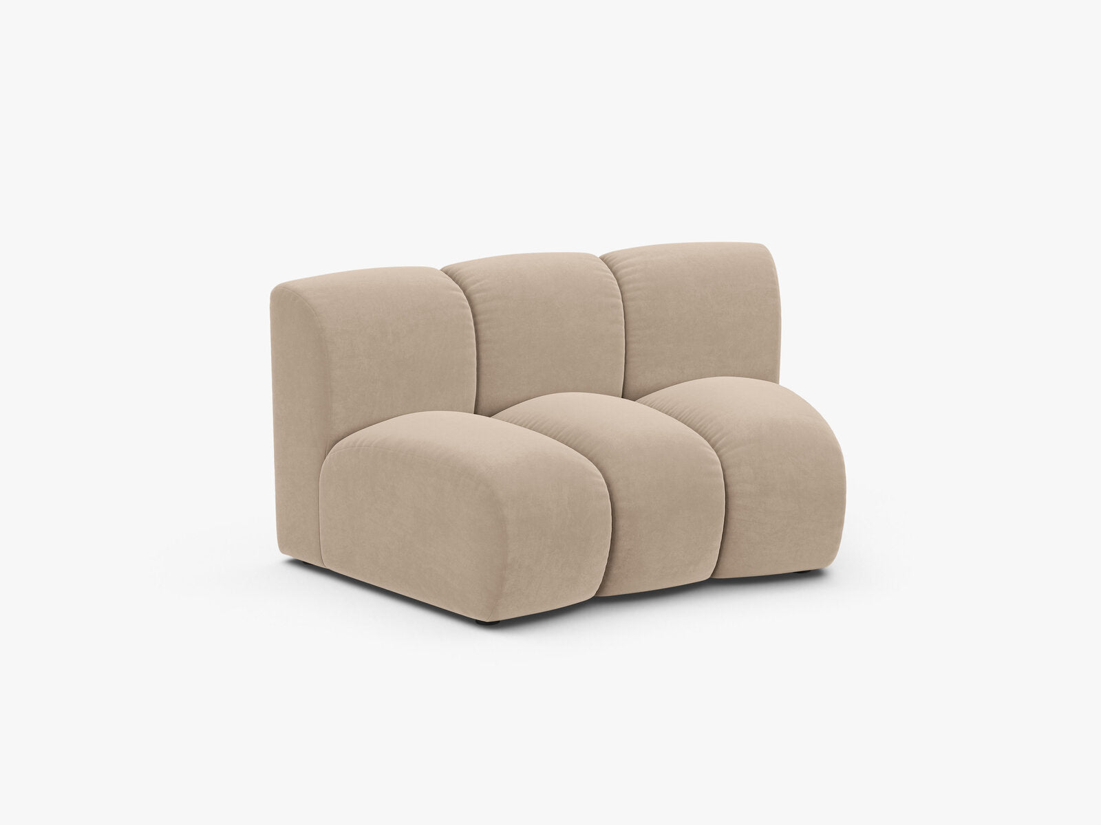 Micadoni Modul Armlos Lupine 1-Sitzer Large Samt Venus Beige