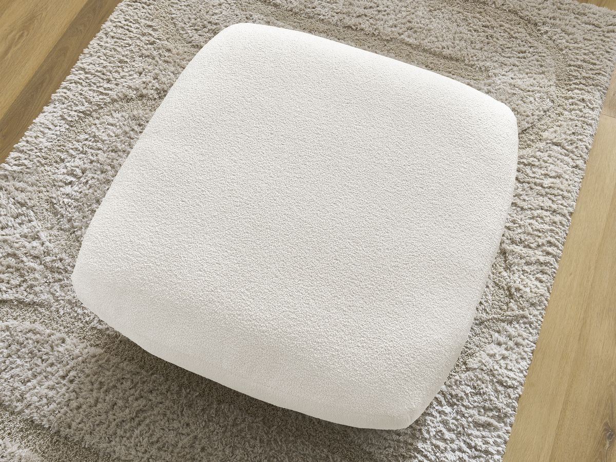 Bobochic Leonore Pouf Bouclé-Stoff Weiß