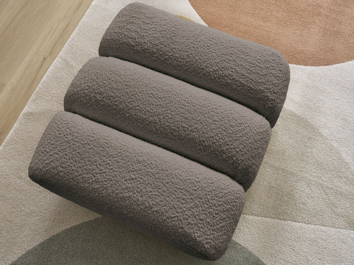 Bobochic Talia Pouf Bouclé-Stoff Braun