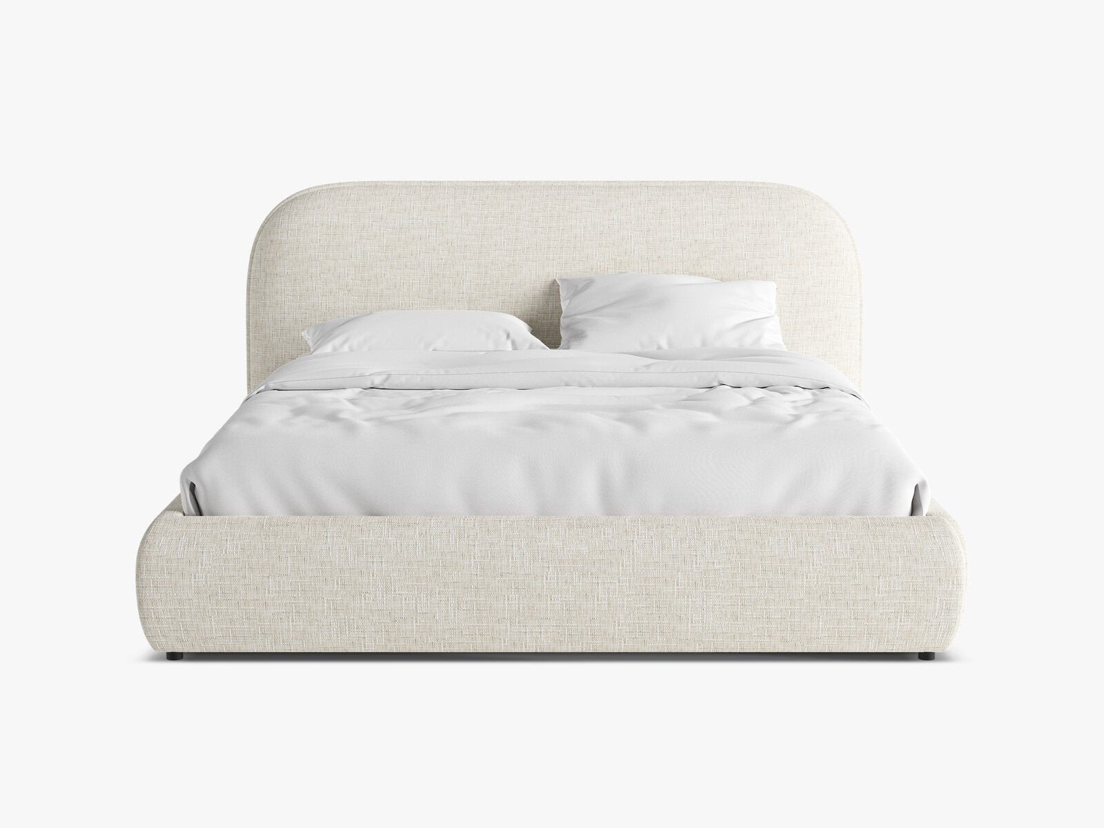 Micadoni Murada Ablagebett mit Kopfteil Chenille Tracy Hellbeige Melange 140x200