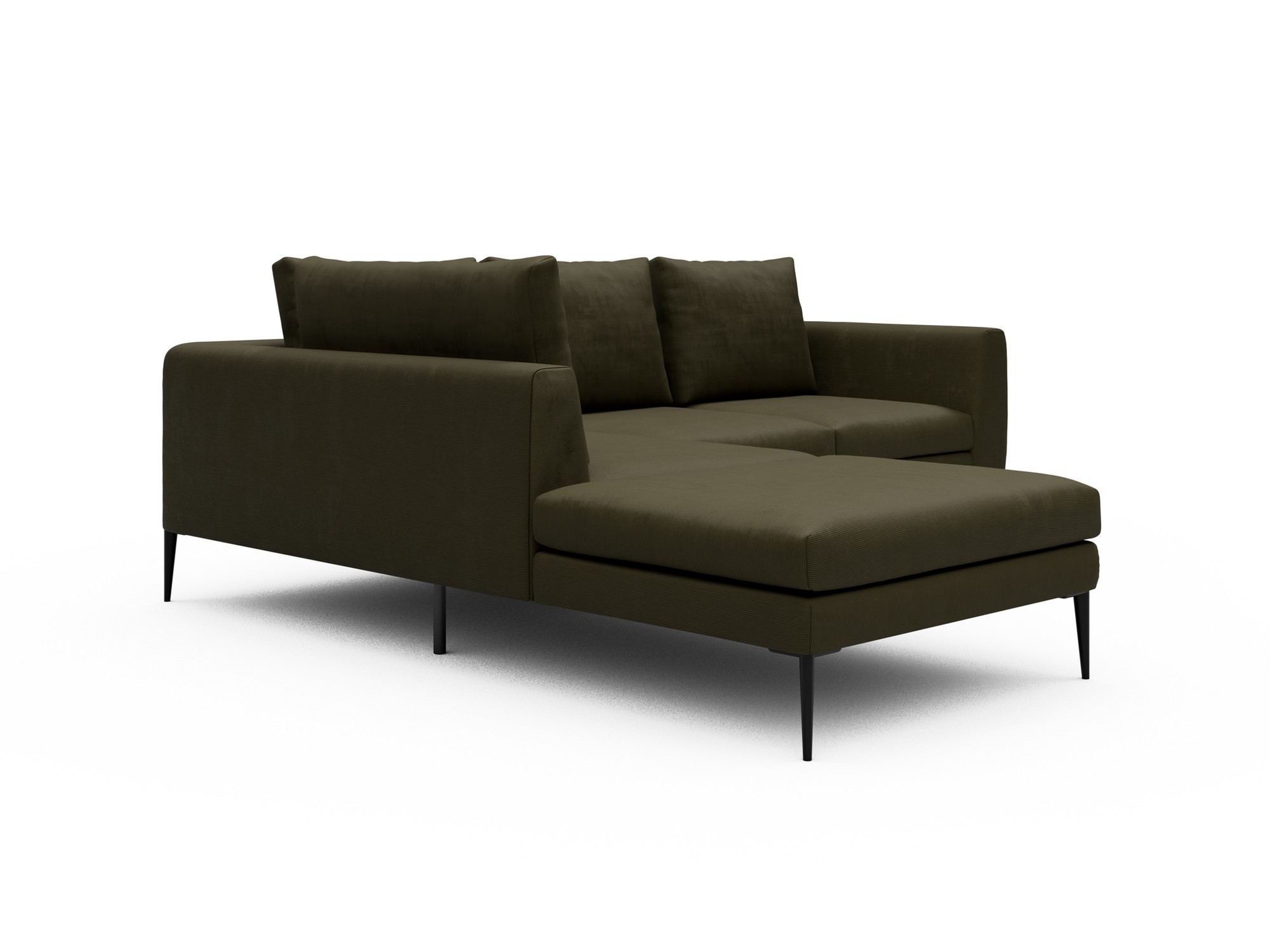 Skandi Home Ecksofa Paul Relax-Ecke links mit 2-Sitzer Cordufine-Pine-Green moebelfaktor