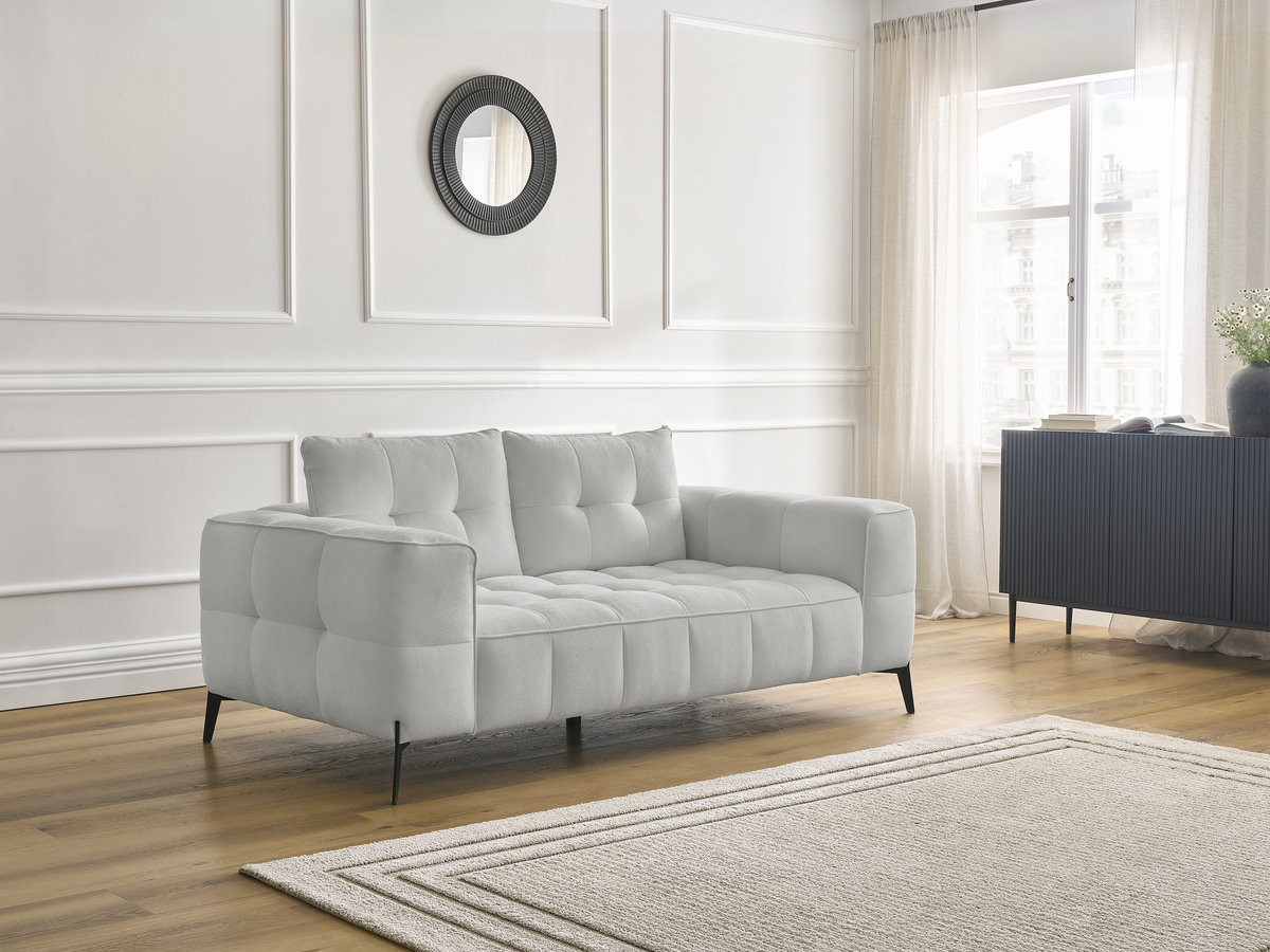 Bobochic Anis Sofa 2-Sitzer Strukturstoff Hellgrau