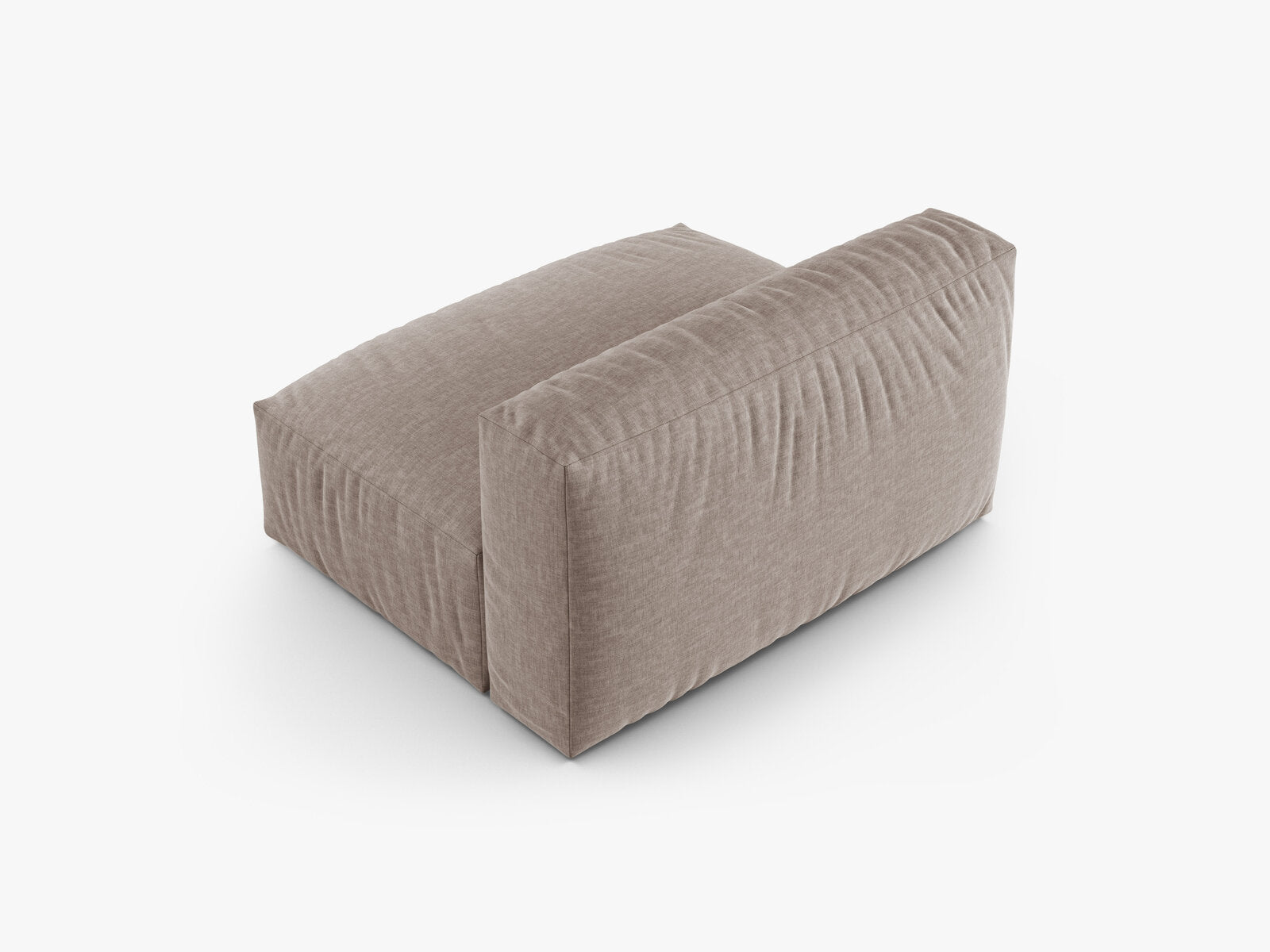 Micadoni Mittelmodul Martina 1-Sitzer Groß 90cm Sitztiefe Strukturierter Stoff Boston Dunkelbeige