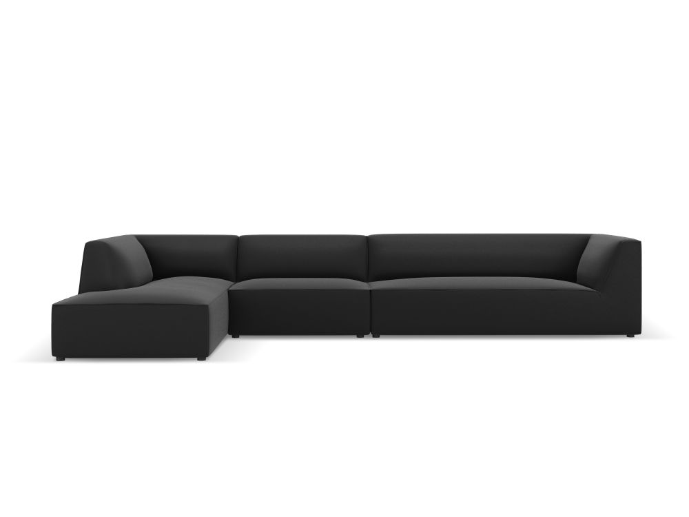 Cosmopolitan Design Ecksofa Siena 5-Sitzer Kunstleder Pacifico Schwarz Links