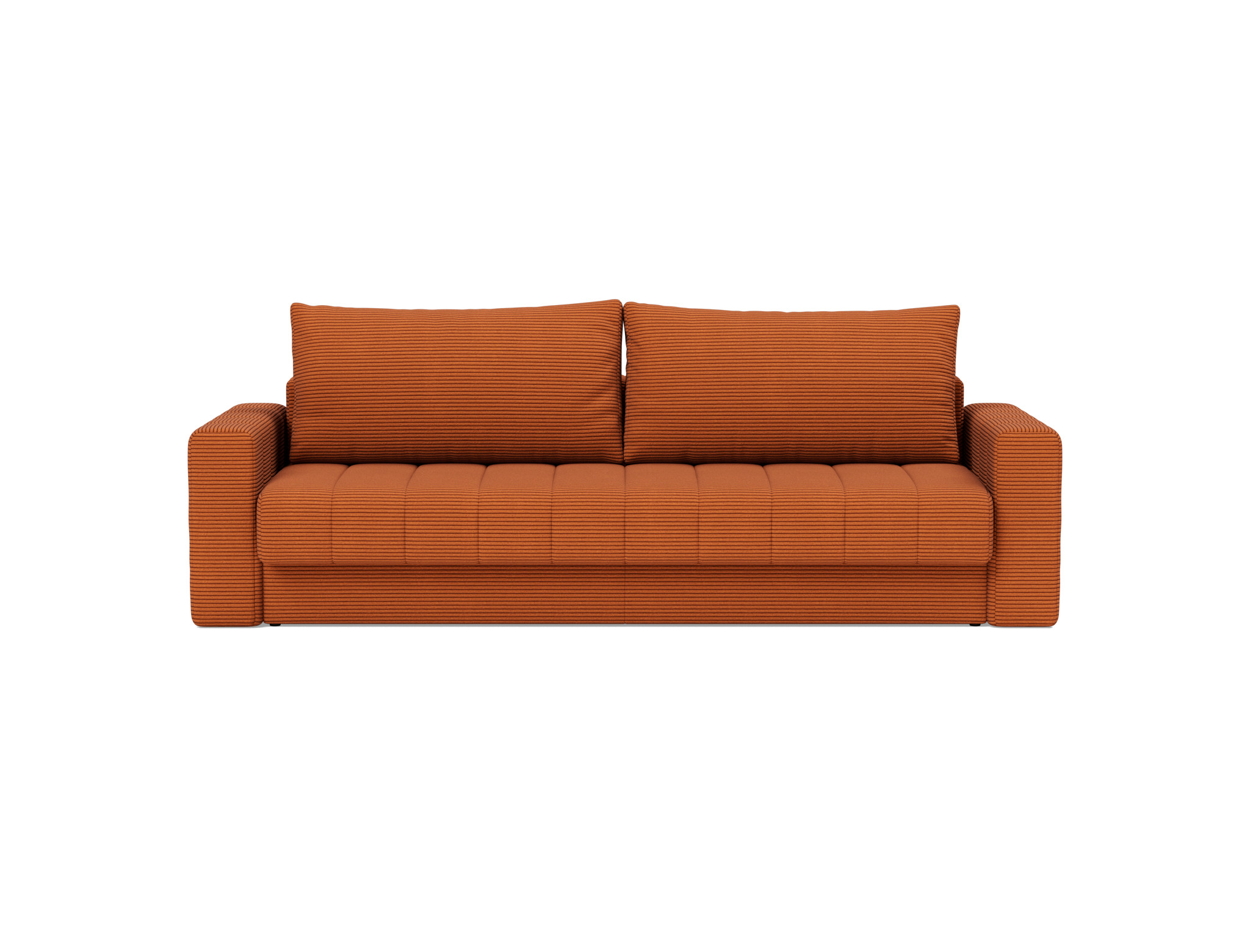 Schlafsofa Akello mit Armlehnen Kord Corduroy 595-Burnt-Orange