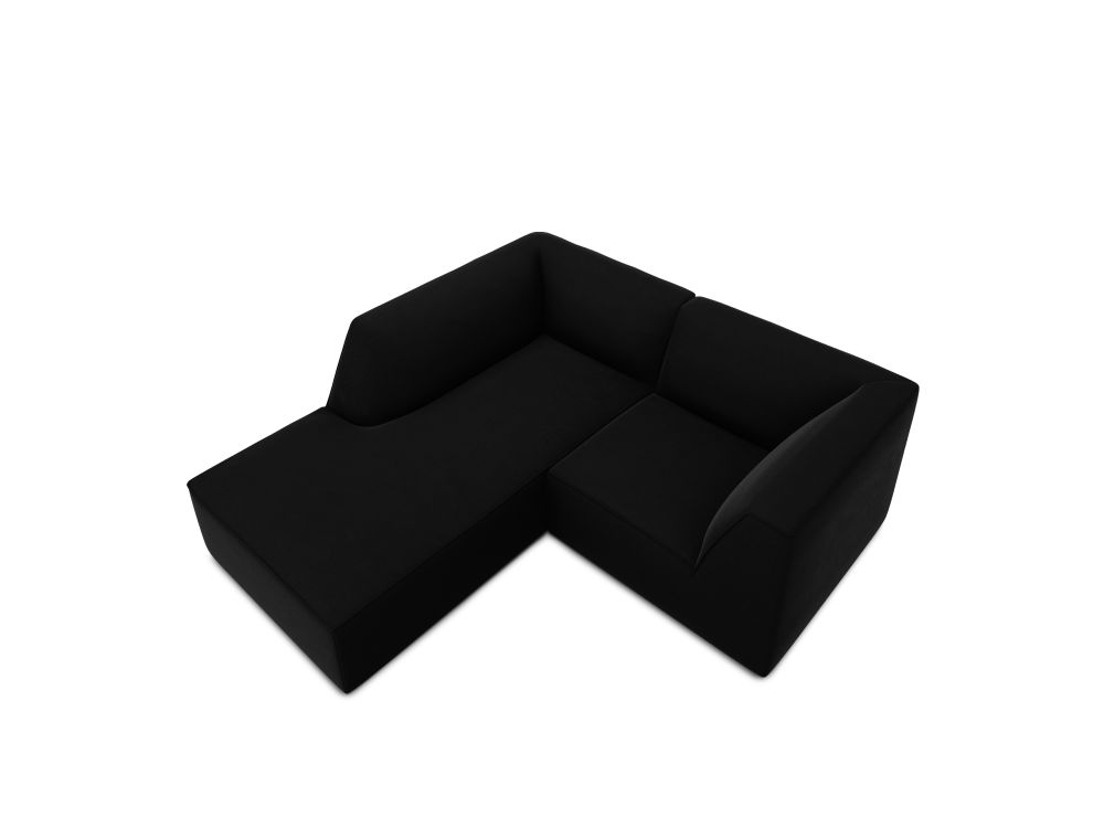 Cosmopolitan Design Ecksofa Siena 3-Sitzer Samt Salvador Schwarz Links