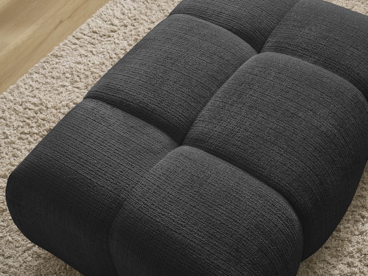 Bobochic Ivane Pouf Strukturstoff Schwarz