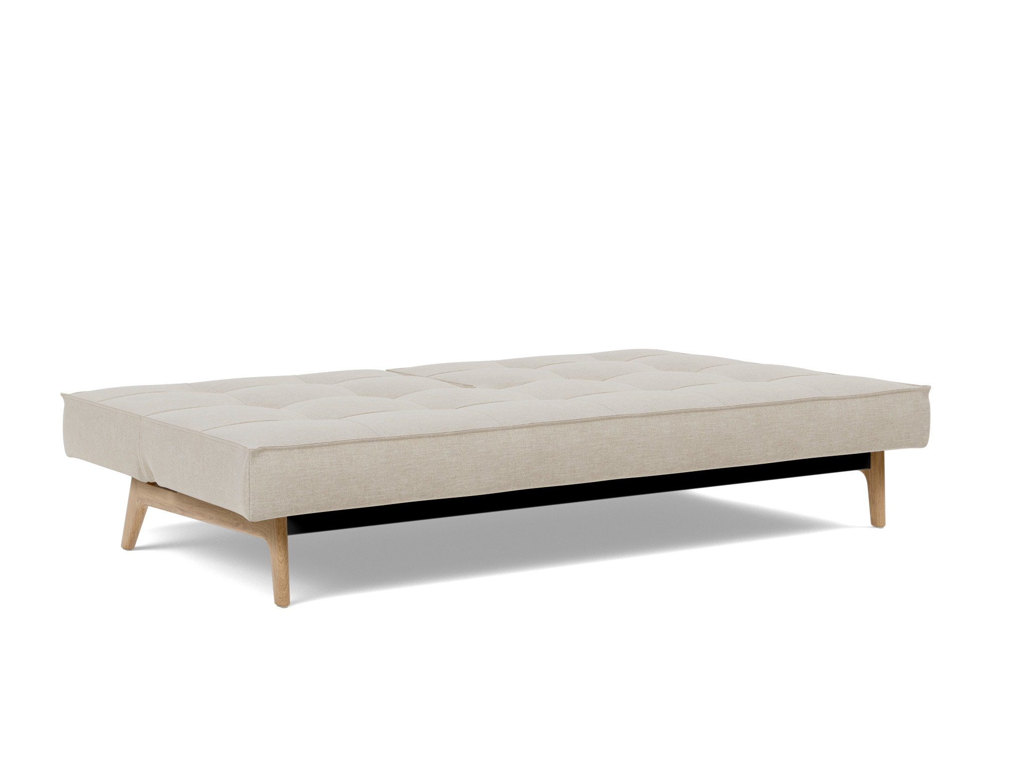 Schlafsofa Splitback Flachgewebe Phobos 586-Latte Beine Eiche