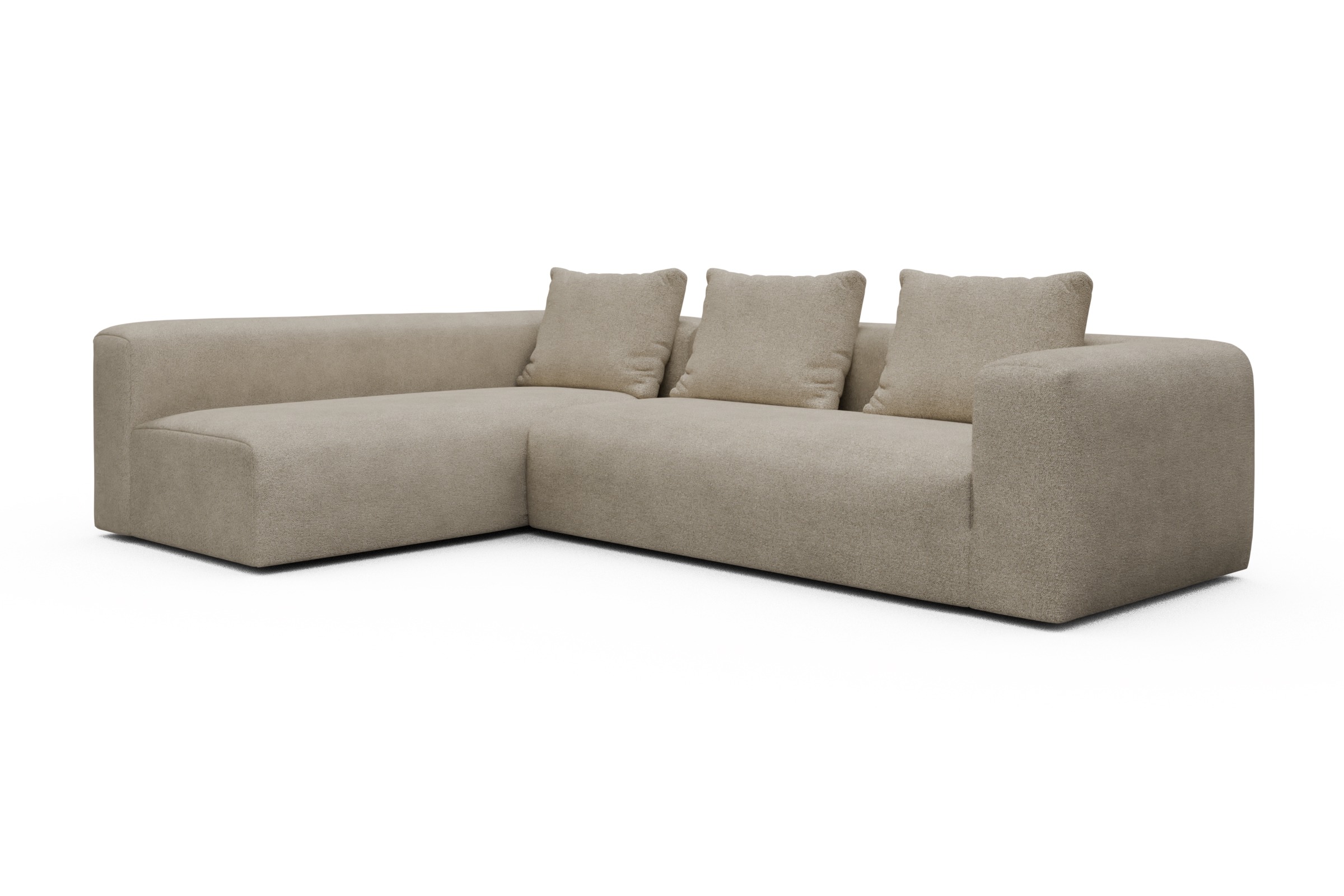 Ecksofa Fred 2x 2,5-Sitzer links offen Boucle-Belge