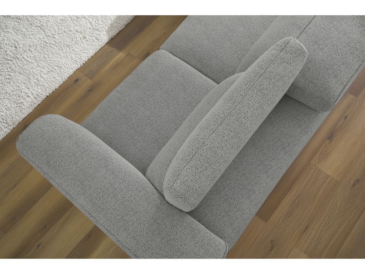 Bobochic William Ecksofa Melange-Stoff Hellgrau Ecke links