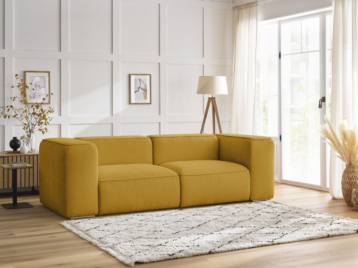 Bobochic Zephyr Sofa 2-Sitzer Strukturstoff Gelb