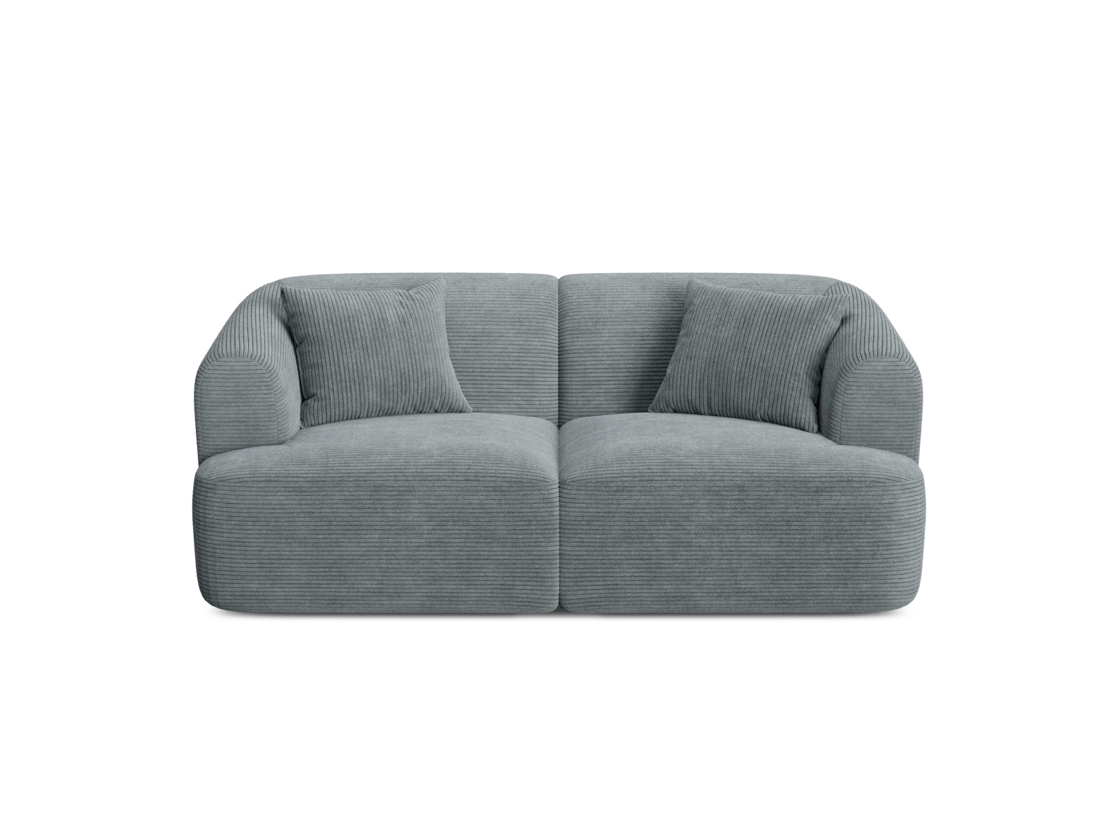Cosmopolitan Design Sofa Campi 2-Sitzer Kord Lincoln D Dunkelgrau Melange