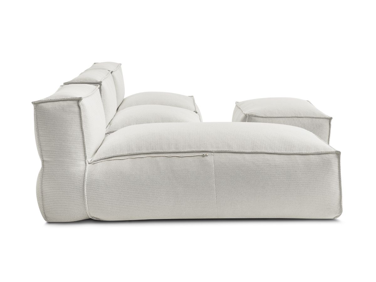 Bobochic Biarritz Gartensofa 4-Sitzer mit Pouf 252 × 168 cm Melange-Stoff Beige