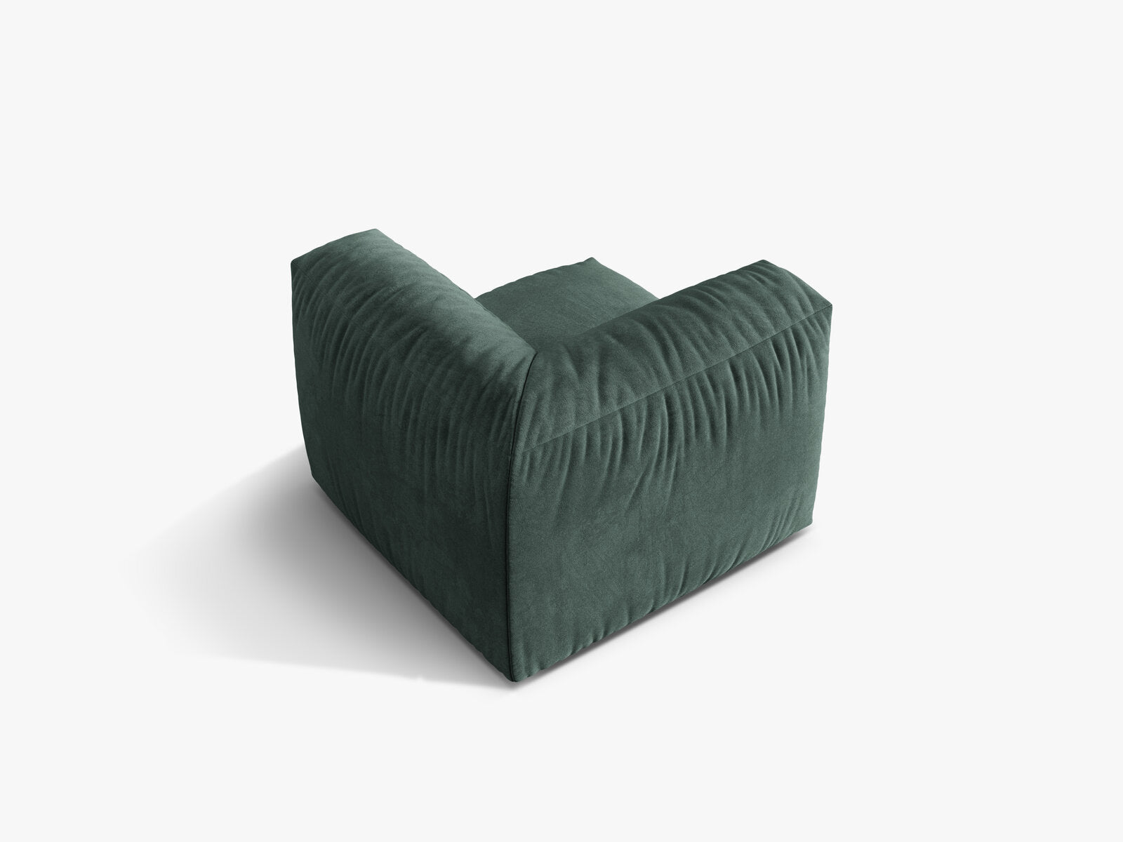 Micadoni Eckmodul Martina 1-Sitzer Klein Samt Vogue Petrol