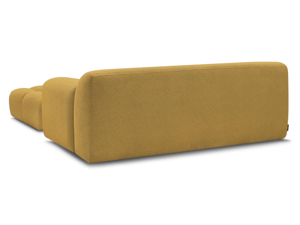 Bobochic Melisse Sofa 2-Sitzer mit Pouf Melange-Stoff Gelb