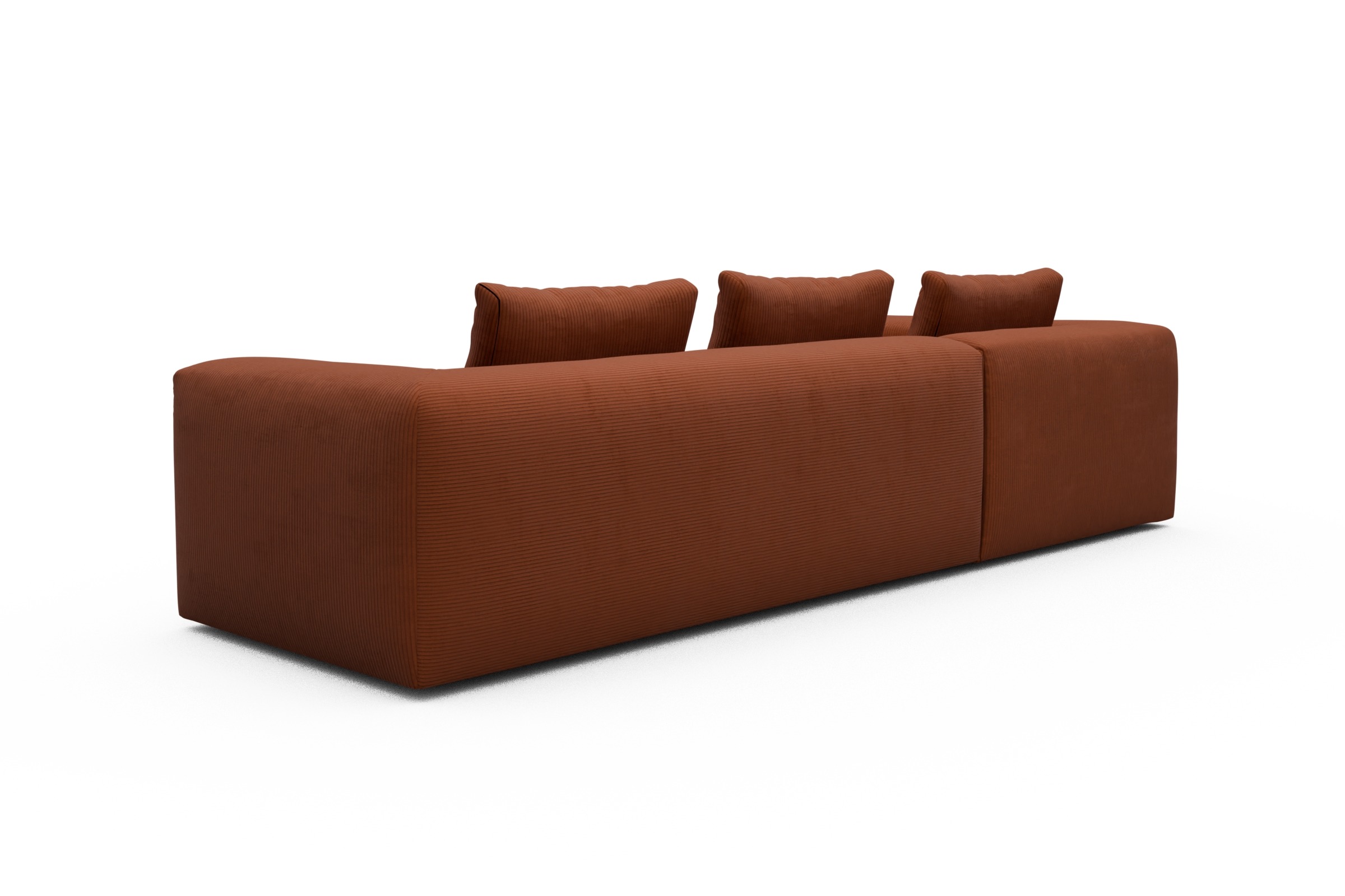 Ecksofa Fred Relax-Ecke links mit 2,5-Sitzer Corduroy-Burnt-Orange