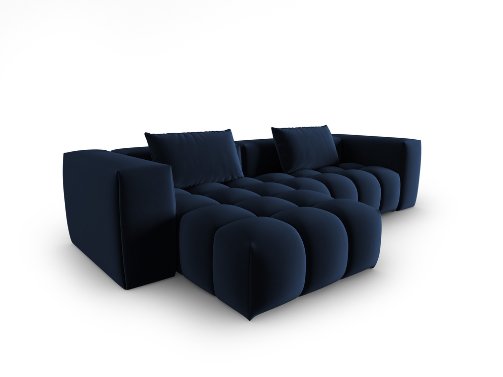 Cosmopolitan Design Ecksofa Verona 3-Sitzer Samt Casino Königsblau Links