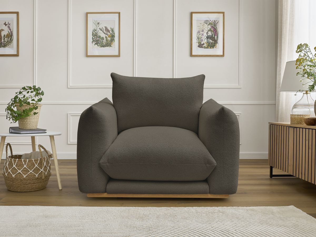 Bobochic Ernest Sessel Bouclé-Stoff Braun