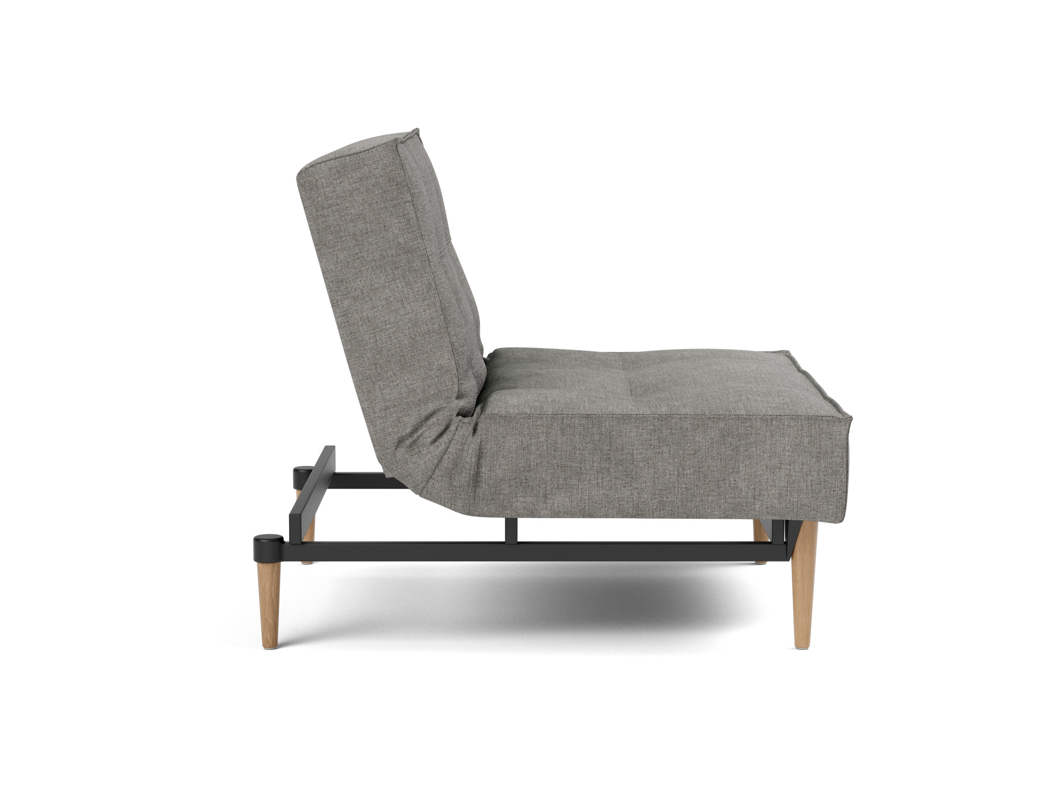Sessel Splitback Flachgewebe Avella 282-Warm-Grey Beine Styletto Eiche hell