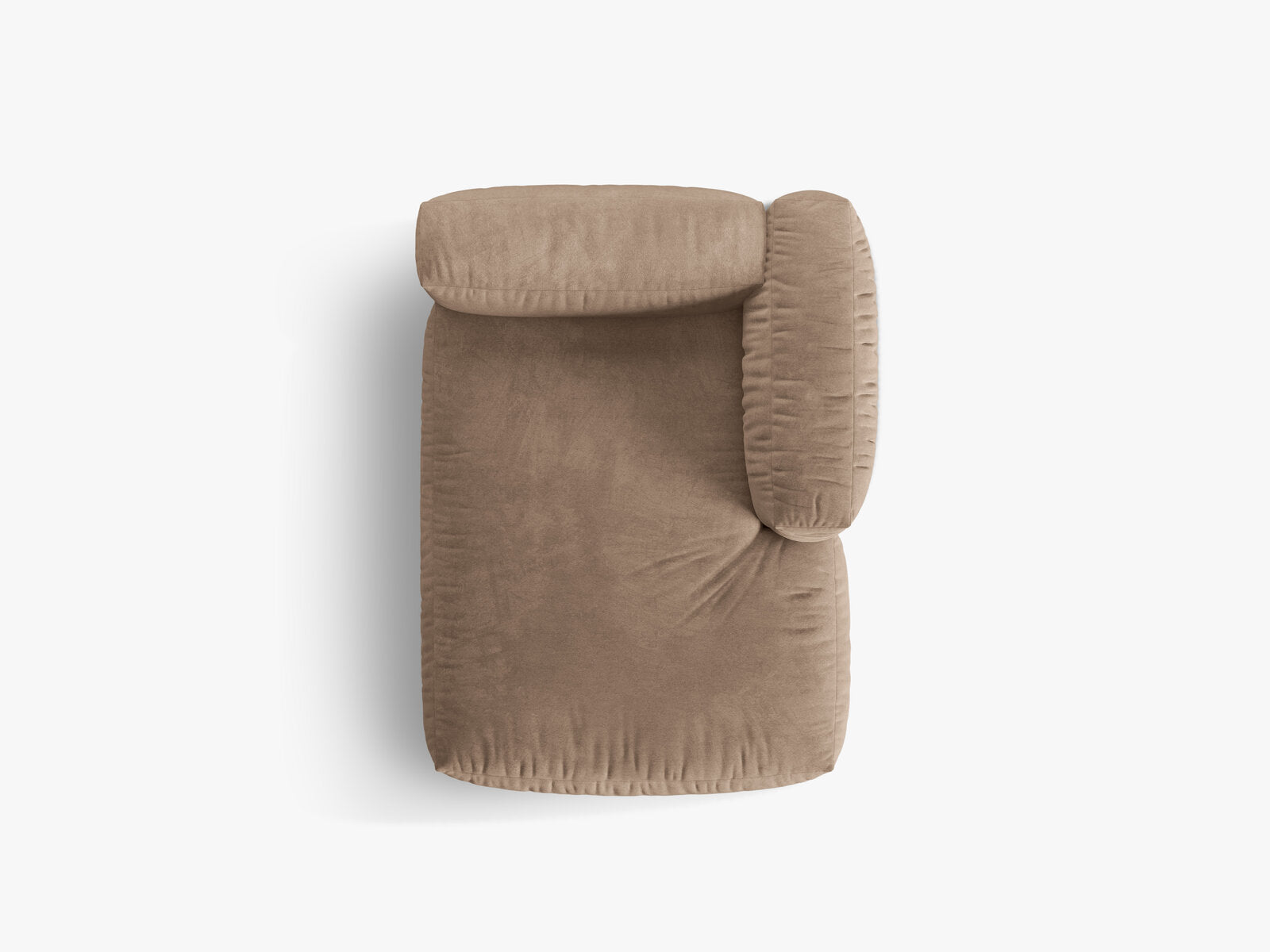 Micadoni Recamiere Martina 1-Sitzer Rechts Samt Vogue Dunkelbeige