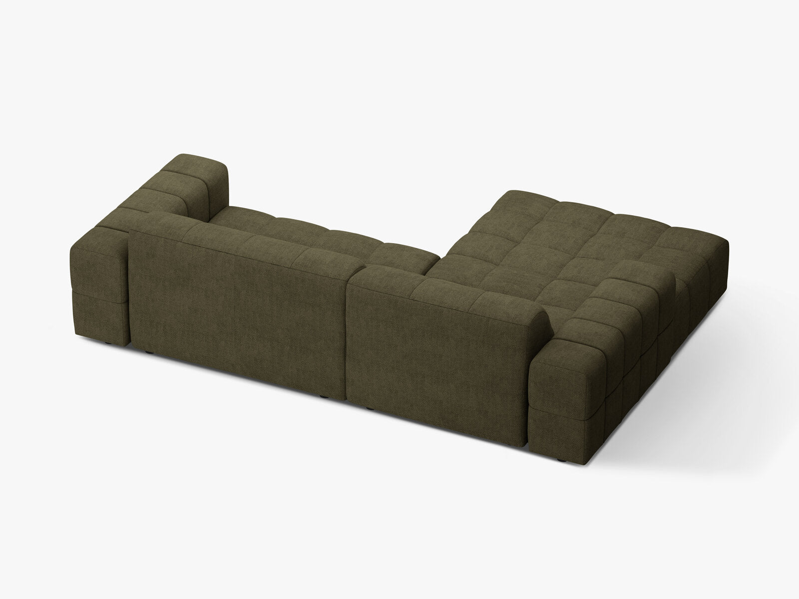 Micadoni Jennifer Ecksofa 4-Sitzer Links Chenille Eden Grün