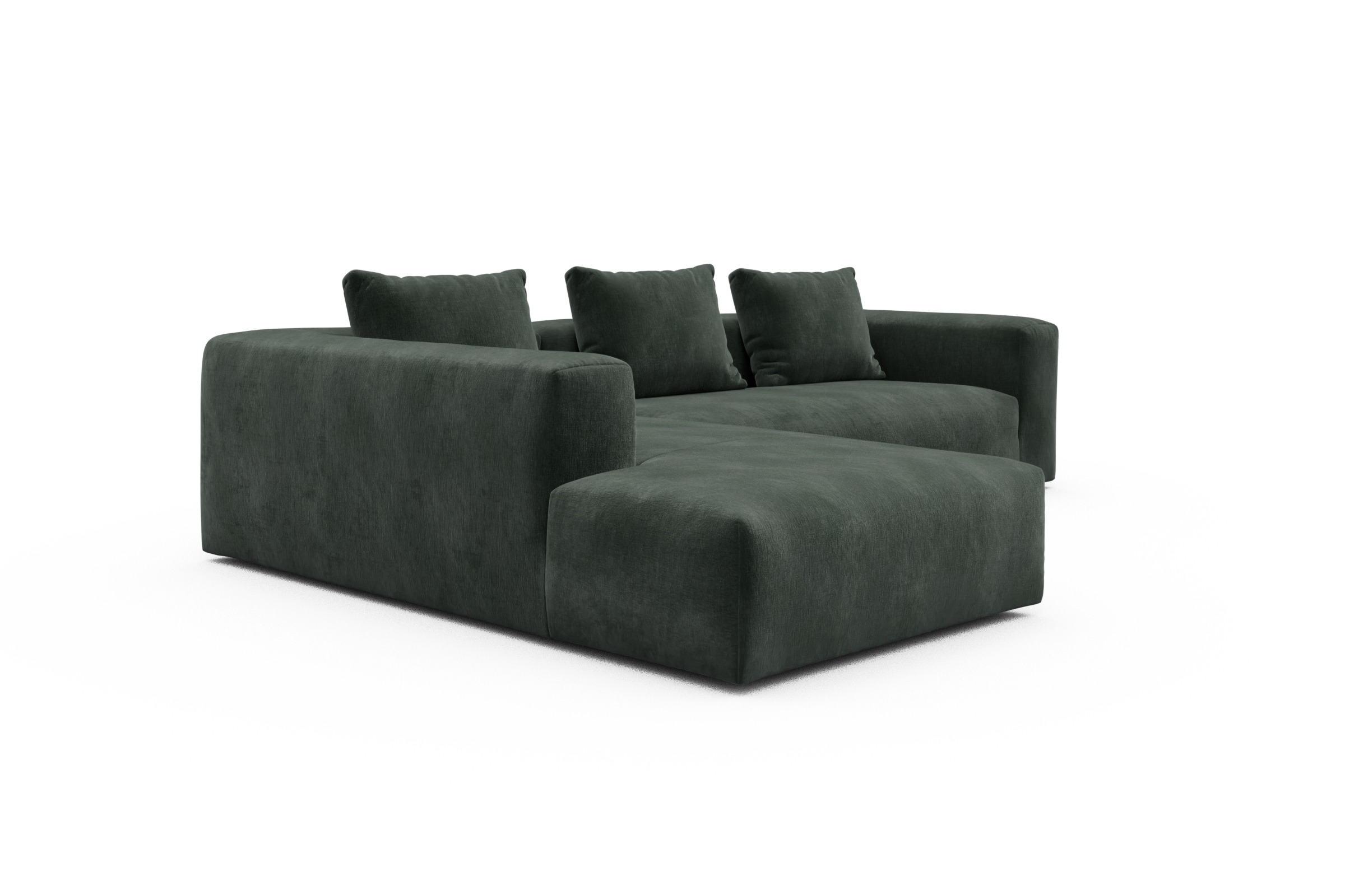 Ecksofa Fred Relax-Ecke links mit 2,5-Sitzer Smooth-Laurel-Green