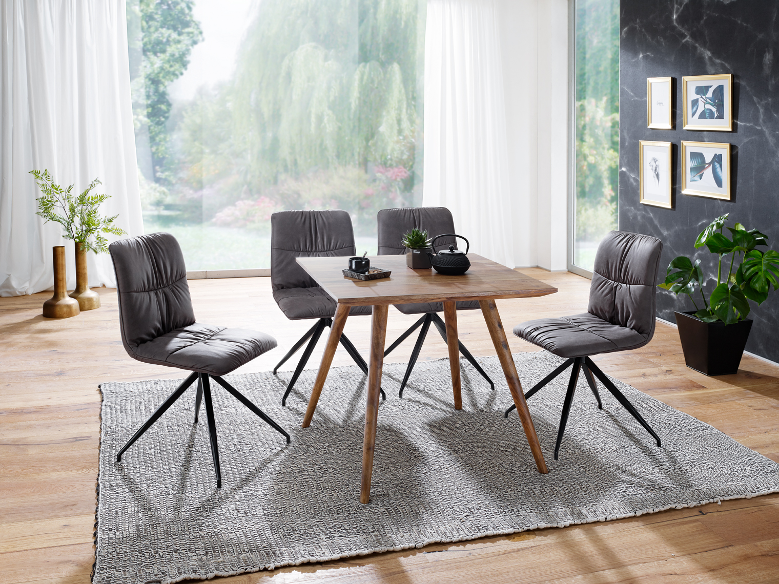 Esstisch Bindal Massivholz Dunkelbraun 80 × 80 cm