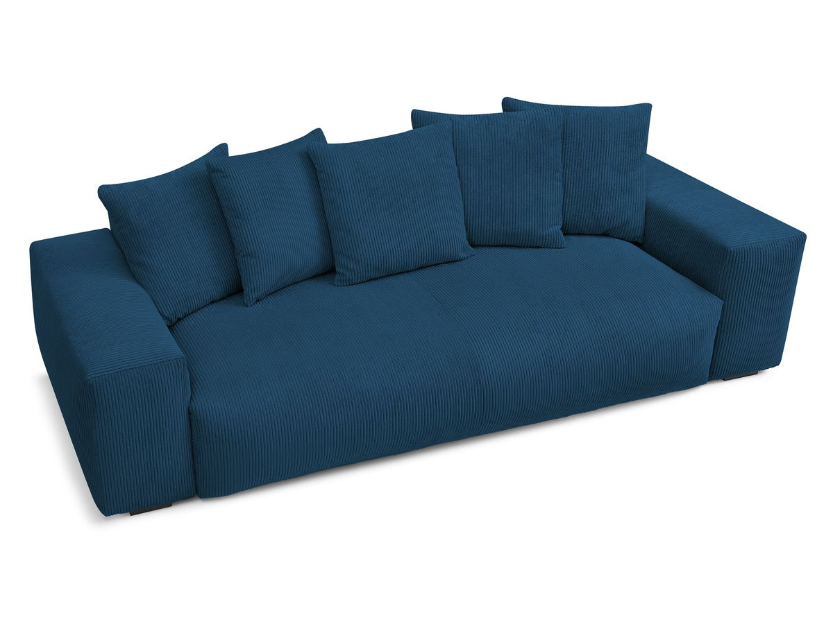 Bobochic Voltaire Sofa 3-Sitzer 280 × 124 cm Cordsamt Dunkelblau
