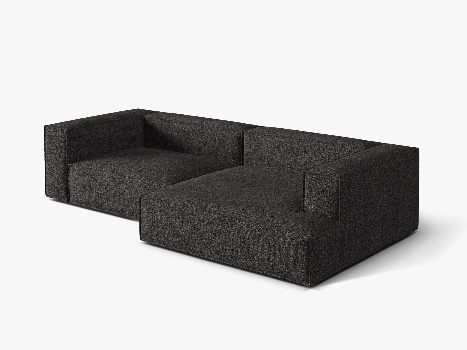 Micadoni Ecksofa Nuria 4-Sitzer Rechts Boucle Anthrazit