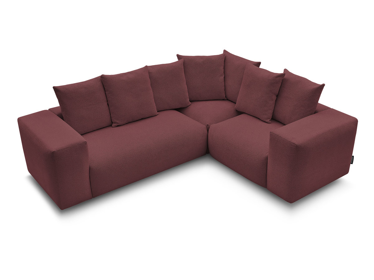 Bobochic Voltaire Ecksofa 268 × 214 cm Melange-Stoff Rot Ecke rechts